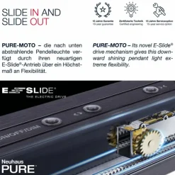 Luminaires Paul Neuhaus Éclairage Led|Suspension Paul Neuhaus PURE-MOTO LED Aluminium, 3 lumières, Télécommandes
