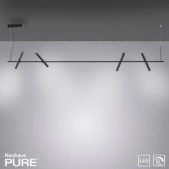 Luminaires Paul Neuhaus Éclairage Led|Suspension Paul Neuhaus PURE-TUTUA LED Noir, 4 lumières