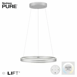 Luminaires Paul Neuhaus Éclairage Led|Suspension Paul Neuhaus PURE E-LOOP LED Argenté, 2 lumières, Télécommandes