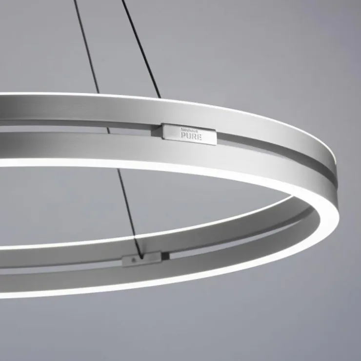 Luminaires Paul Neuhaus Éclairage Led|Suspension Paul Neuhaus PURE E-LOOP LED Argenté, 2 lumières, Télécommandes
