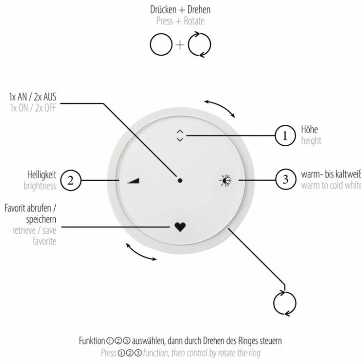 Luminaires Paul Neuhaus Éclairage Led|Suspension Paul Neuhaus PURE E-MOTION LED Gris, 1 lumière, Télécommandes