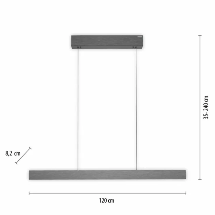 Luminaires Paul Neuhaus Éclairage Led|Suspension Paul Neuhaus PURE E-MOTION LED Gris, 1 lumière, Télécommandes