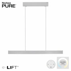 Luminaires Paul Neuhaus Éclairage Led|Suspension Paul Neuhaus PURE E-MOTION LED Argenté, 1 lumière, Télécommandes