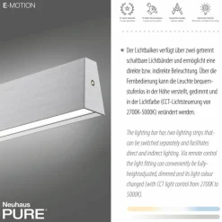 Luminaires Paul Neuhaus Éclairage Led|Suspension Paul Neuhaus PURE E-MOTION LED Argenté, 1 lumière, Télécommandes