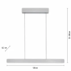 Luminaires Paul Neuhaus Éclairage Led|Suspension Paul Neuhaus PURE E-MOTION LED Argenté, 1 lumière, Télécommandes