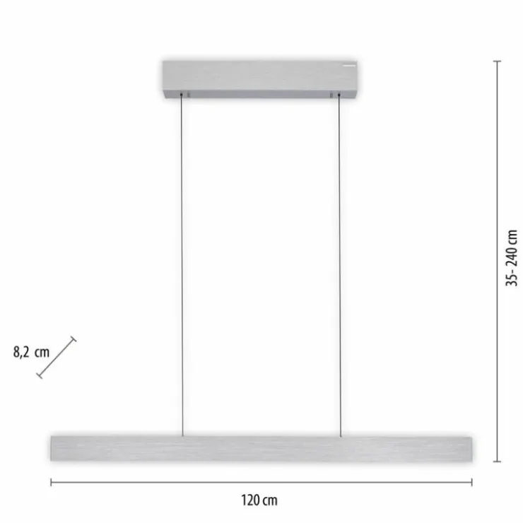 Luminaires Paul Neuhaus Éclairage Led|Suspension Paul Neuhaus PURE E-MOTION LED Argenté, 1 lumière, Télécommandes