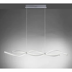 Suspension Paul Neuhaus Q-MALINA LED Nickel mat, 2 lumières, Télécommandes