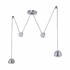 Suspension Paul Neuhaus Q-ADAM LED Acier inoxydable, 2 lumières, Télécommandes, Changeur de couleurs