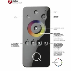 Suspension Paul Neuhaus Q-ADAM LED Acier inoxydable, 2 lumières, Télécommandes, Changeur de couleurs