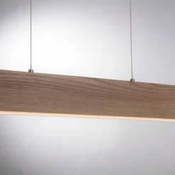 Suspension Paul Neuhaus Q-TIMBER LED Bois clair, 1 lumière, Télécommandes