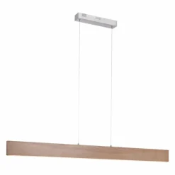 Suspension Paul Neuhaus Q-TIMBER LED Bois clair, 1 lumière, Télécommandes