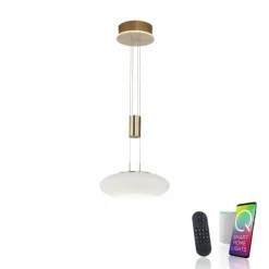 Suspension Paul Neuhaus Q-ETIENNE LED Laiton, 1 lumière, Télécommandes