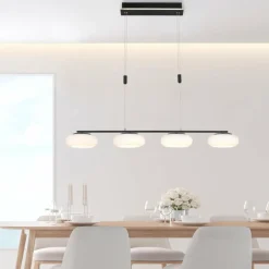 Suspension Paul Neuhaus Q-ETIENNE LED Noir, 4 lumières, Télécommandes