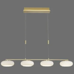 Suspension Paul Neuhaus Q-ETIENNE LED Laiton, 4 lumières, Télécommandes