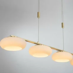 Suspension Paul Neuhaus Q-ETIENNE LED Laiton, 4 lumières, Télécommandes