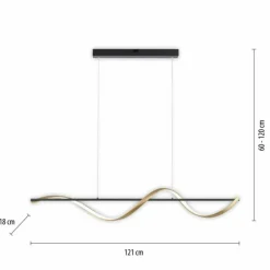 Suspension Paul Neuhaus Q-SWING LED Anthracite, Or, 1 lumière, Télécommandes