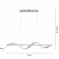 Suspension Paul Neuhaus QSWING LED Argenté, 1 lumière, Télécommandes