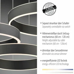 Luminaires Paul Neuhaus Suspensions|Suspension Paul Neuhaus SCULLI LED Noir, 2 lumières