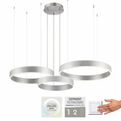 Luminaires Paul Neuhaus Éclairage Led|Suspension Paul Neuhaus SCULLI LED Argenté, 2 lumières