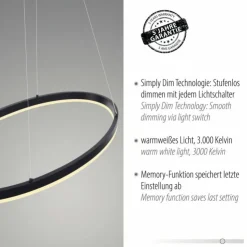 Luminaires Paul Neuhaus Éclairage Led|Suspension Paul Neuhaus TITUS LED Anthracite, 1 lumière