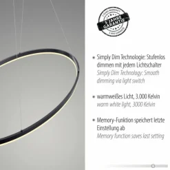 Luminaires Paul Neuhaus Éclairage Led|Suspension Paul Neuhaus TITUS LED Anthracite, 1 lumière