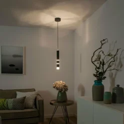 Luminaires Paul Neuhaus Suspensions|Suspension Paul-Neuhaus PURE-VEGA LED Noir, 3 lumières