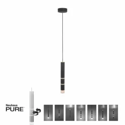 Luminaires Paul Neuhaus Suspensions|Suspension Paul-Neuhaus PURE-VEGA LED Noir, 3 lumières