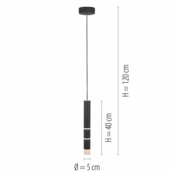 Luminaires Paul Neuhaus Suspensions|Suspension Paul-Neuhaus PURE-VEGA LED Noir, 3 lumières