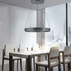 Luminaires Paul Neuhaus Éclairage Led|Suspension Paul-Neuhaus PURE E-CLIPSE LED Gris, 2 lumières, Télécommandes