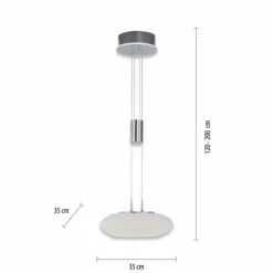 Suspension Paul-Neuhaus Q-ETIENNE LED Acier brossé, 2 lumières, Télécommandes