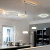 Suspension Paul-Neuhaus Q-ETIENNE LED Acier brossé, 3 lumières, Télécommandes