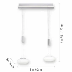 Suspension Paul-Neuhaus Q-ETIENNE LED Acier brossé, 3 lumières, Télécommandes