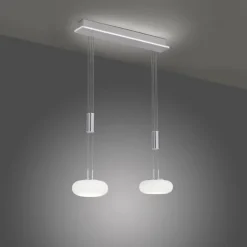 Suspension Paul-Neuhaus Q-ETIENNE LED Acier brossé, 3 lumières, Télécommandes