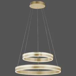 Suspension Paul-Neuhaus Q-VITO LED Laiton, 2 lumières, Télécommandes