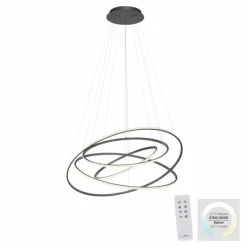 Luminaires Paul Neuhaus Éclairage Led|Suspension Paul-Neuhaus TESSARA LED Anthracite, 1 lumière, Télécommandes
