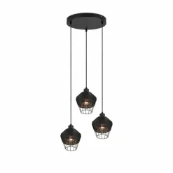 Luminaires Reality Suspensions|Suspension Reality Borka Noir, 3 lumières