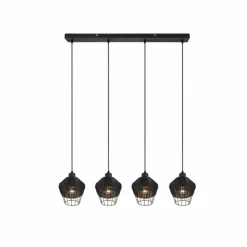 Luminaires Reality Suspensions|Suspension Reality Borka Noir, 4 lumières