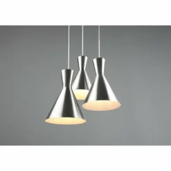 Luminaires Reality Suspensions|Suspension Reality Enzo Nickel mat, 3 lumières