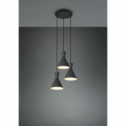 Luminaires Reality Suspensions|Suspension Reality Enzo Noir, 3 lumières