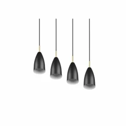 Luminaires Reality Suspensions|Suspension Reality Farin Noir, 4 lumières