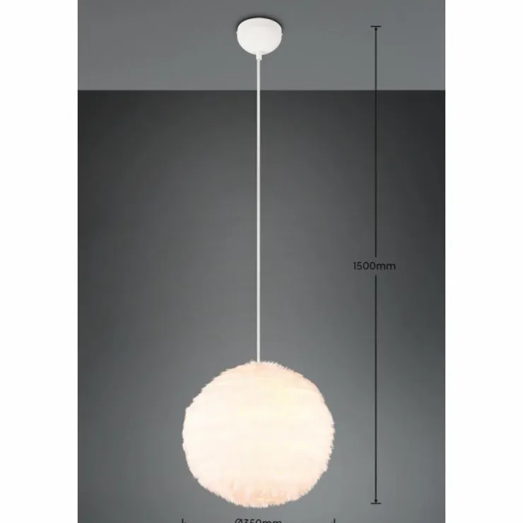 Luminaires Reality Suspensions|Suspension Reality FURRY Beige, 1 lumière