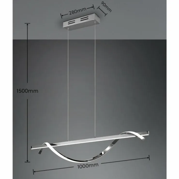 Luminaires Reality Éclairage Led|Suspension Reality Isabel LED Chrome, 1 lumière