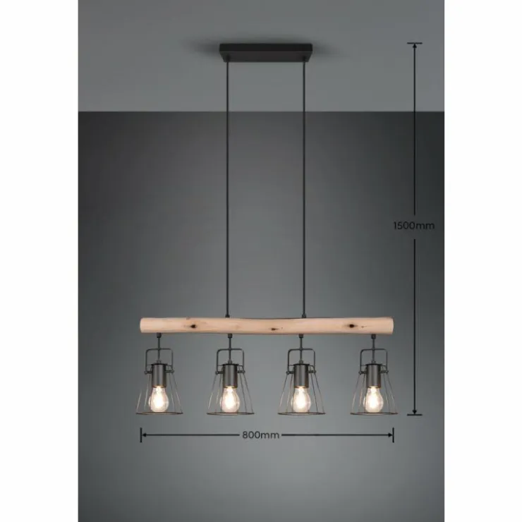 Luminaires Reality Suspensions|Suspension Reality Jaipur Noir, 4 lumières