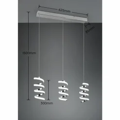 Luminaires Reality Éclairage Led|Suspension Reality Laola LED Chrome, 3 lumières