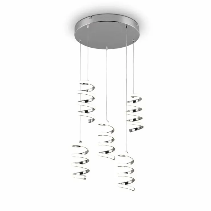 Luminaires Reality Suspensions|Suspension Reality Laola LED Chrome, 5 lumières