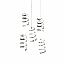 Luminaires Reality Suspensions|Suspension Reality Laola LED Chrome, 5 lumières