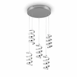 Luminaires Reality Suspensions|Suspension Reality Laola LED Chrome, 5 lumières