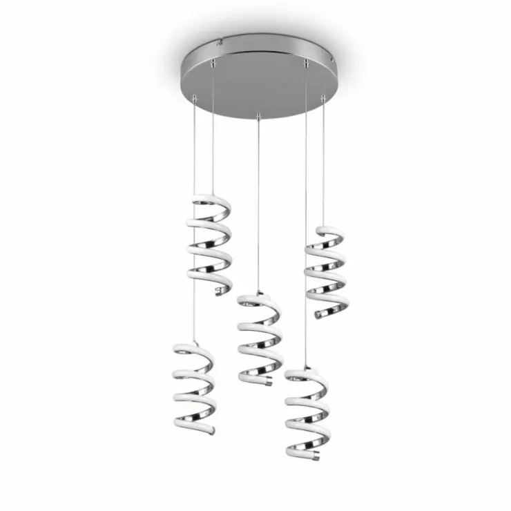 Luminaires Reality Suspensions|Suspension Reality Laola LED Chrome, 5 lumières