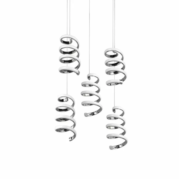 Luminaires Reality Suspensions|Suspension Reality Laola LED Chrome, 5 lumières