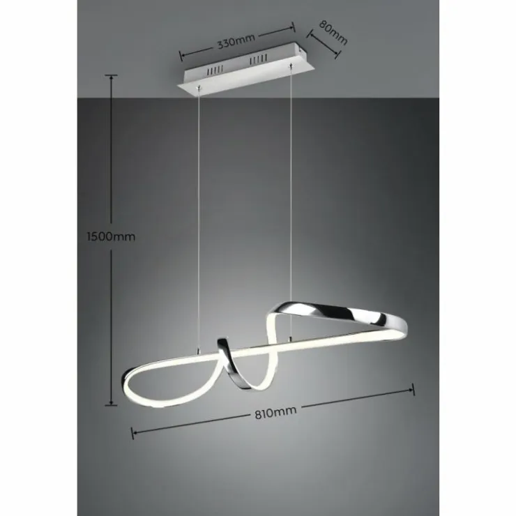 Luminaires Reality Éclairage Led|Suspension Reality PADUA LED Chrome, 1 lumière